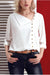 Button Front Roll Sleeve Blouse