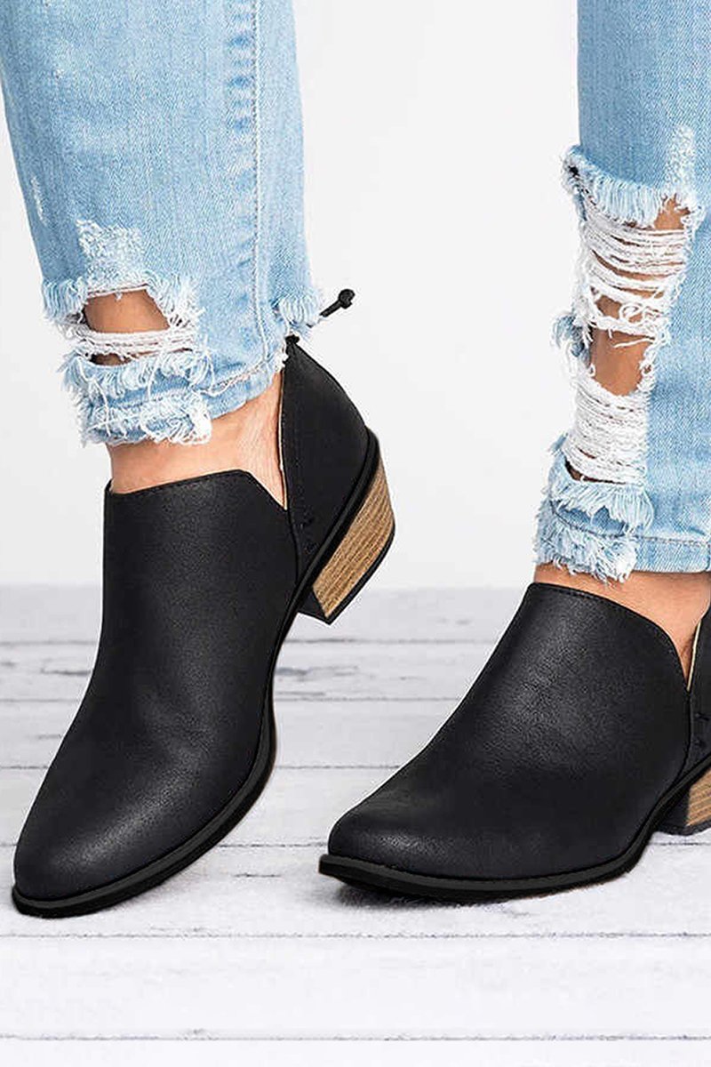 lukker Uden for semester Western Cut Out Ankle Boots - Alice Fashion